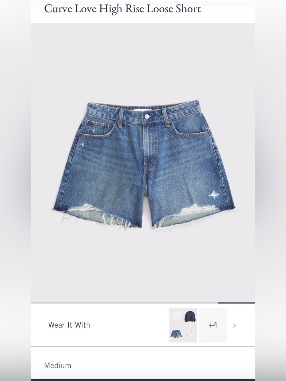 Abercrombie & Fitch Distressed Blue High-Rise Denim Shorts